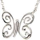 JewelryWeb Sterling Silver Butterfly Necklace 16 Inch