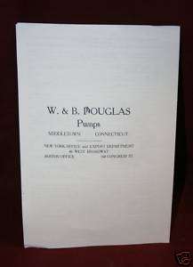 Douglas pumps Hydraulic Ram manual & booklet hit & miss  