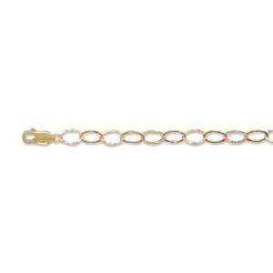  8 Inch 14/20 Gold Filled Oval Textured Link Bracelet 