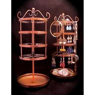 EARRING GO ROUND Copper Metal Spinning Earring Holder Organizer Stand 