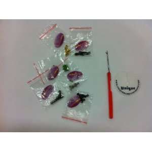 Feather Hair Extensions / Micro Ring Hair Hook Tool Kit 