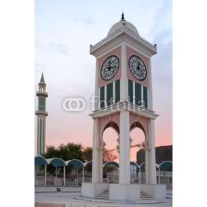 Wallmonkeys Peel and Stick Wall Decals   Doha Clock Tower and Minaret 