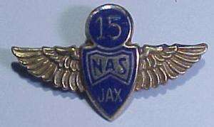 WW2 *NAS Jacksonville* Sterling 15 Year Service Pin  