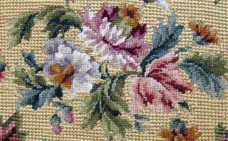 Antique Needlepoint & Petit Point of Pretty Flowers  