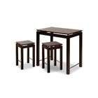 Winsome 92734 3 pc. Kitchen Island Set Table with 2 Stools Espresso 