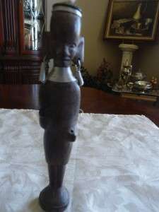 Carved African Warrior Statue  