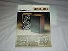   HPM 100 Original Catalog / Brochure X Rare HPM 100 Speakers Catalog