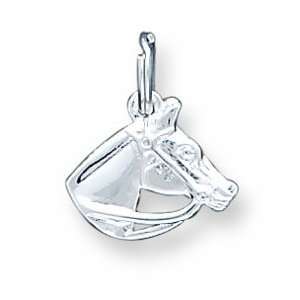  Sterling Silver Horse Head With Bridle Charm Jewelry