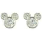 Disney White Cubic Zirconia Sterling Silver Mickey Mouse Earrings