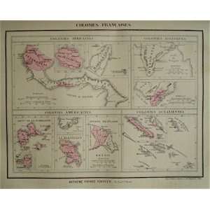  La Brugere Map of France Colonies (1877)