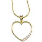 IceCarats 18K Yellow Gold 1/5 Cttw Journey Diamond Heart Pendant