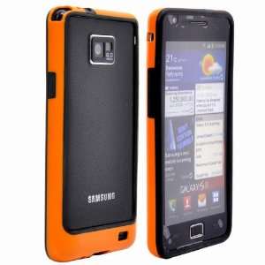   Hybrid Bumper Frame Case for Samsung i9100 Galaxy S2(Black + orange