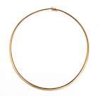 Clevereves 14K Gold Yellow Omega Dome 4mm Necklace 20 Inch