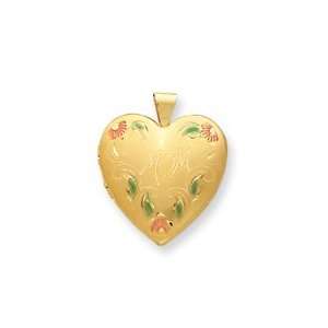  Jewelry Gift 14K Gold Filled Tri Color Flower 4 Frame Mom Heart Locket