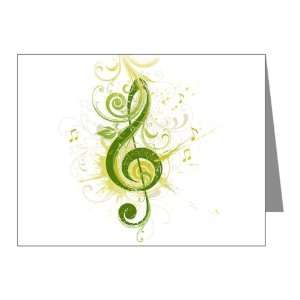  Note Cards (10 Pack) Green Treble Clef 