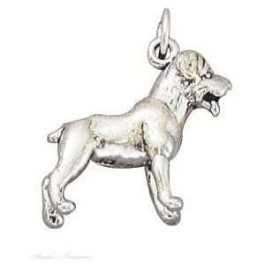  Sterling Silver 3D Rottweiler Dog Breed Charm Jewelry