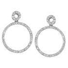 Jewelrydays 18K White Gold Round Diamond Fashion Earrings