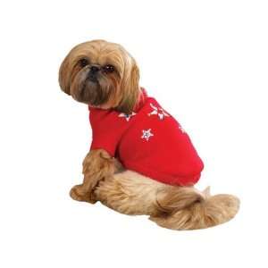  Zack & Zoey Acrylic Twinkling Star Dog Sweater, Large, Red 