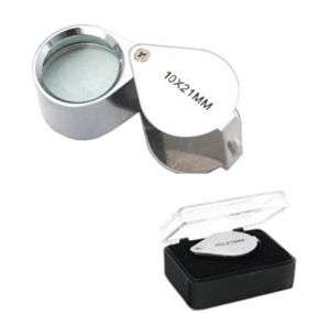10 x 21mm Glass Magnifying Magnifier Jeweler Loupe Loop  