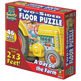   Sneaky Floor Puzzle 2 Sided 24x36  Day On The Farm 