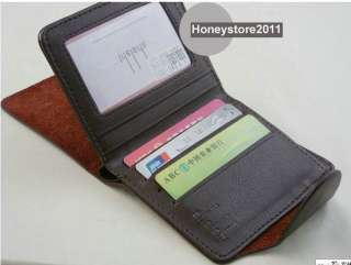   Leather Wallet Pockets Card Clutch Cente Bifold Purse W18 black  