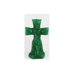  CROSS FIGURE CANDLE 5 inches, Green   Verde Everything 
