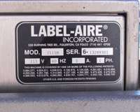 Label Aire 2111M 2114M Labler Marking Machine w/Adj Ht Frame  
