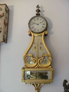 Lyre Clock 41 Tall Mahogany and Gilt Case C.1825 in Working Condition 