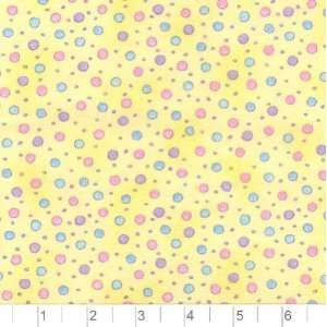  45 Wide Flannel Teddy Bear Dots Baby Yellow Fabric By 