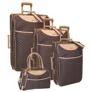  19004RX Signature Series 4 Piece Expandable Luggage Set Color Brown