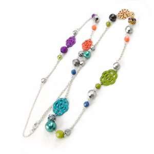    length necklace french touch Camélia multicoloured. Jewelry