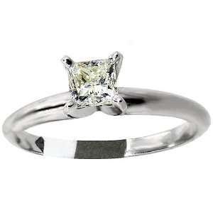  1/2 ct princess cut diamond solitaire ring. All 14Kt white gold 