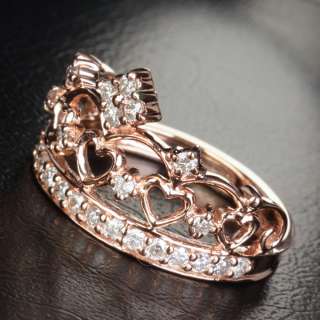   .57CT H/SI DIAMOND Solid 14K ROSE GOLD ENGAGEMENT Wedding Band RING