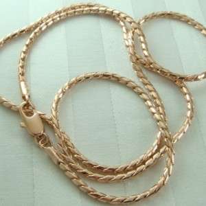 14K 14CT Rose Gold Filled Ladies Elegant Chain Necklace N59  