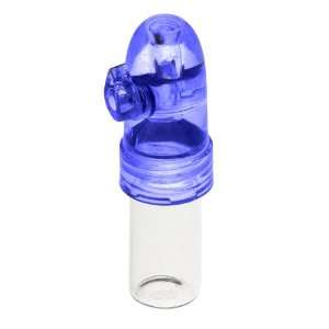Snuff Bullet Acrylic with Glass Vial   Electric Blue