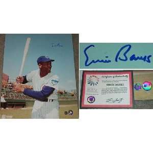  Ernie Banks Signed Cubs Posing 16x20