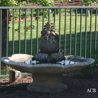 Large Pineapple Outdoor Water Fountain Solid Cast Stone Custom Color 