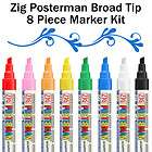   Waterproof 8 Marker Kit PMA 50 Broad Chisel Tip wet erase paint