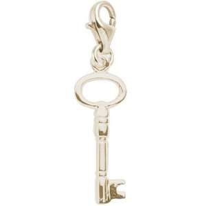  Rembrandt Charms Key Charm with Lobster Clasp, Gold Plated 