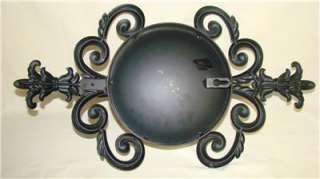 Vintage Large Wall Candle Sconces Wrought Iron Metal Reflective Mirror 