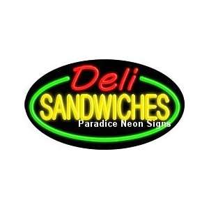  Flashing Deli Sandwiches Neon Sign (Oval) Sports 