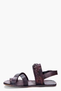 Ksubi Dark Brown Vachetta Playa Sandals for men  