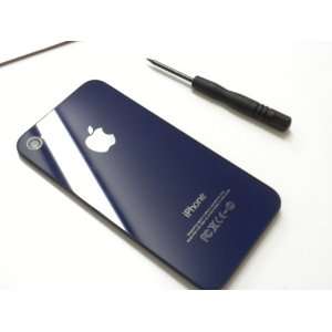 Iphone 4 Back Cover Housing, Blue Glass Battery Door, Replacement Back 