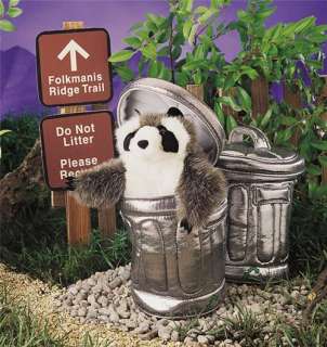 New Raccoon in Garbage Can Hand Puppet Stuffed Educational Toy Gift 