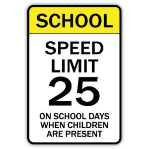  Speed limit 25 school car bumper sticker decal 4 x 6 