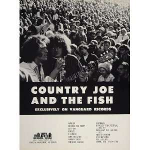1967 Ad Country Joe and the Fish Concert Rock Festival   Original 