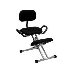 Flash Kneeling Chair Ergonomic Black Fabric WL3439GG  