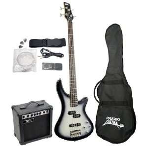   Pyle Pro PGEKT50 Full Size Electric Bass Guitar Package with Amplifier