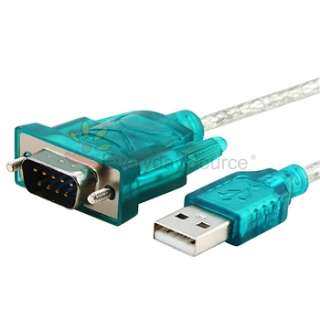   Translucent USB 2.0 to DB9 RS232 Serial Converter Adapter Cable 3 Feet