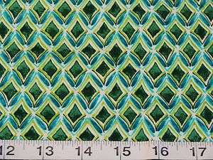 BTY EMERALD LIME GREEN CALICO GEOMETRIC MARRAKESH COTTON FABRIC BLANK 